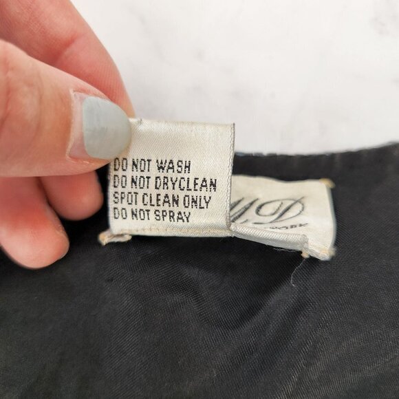 JMD Vintage 100% Silk Beaded Open Front Cardigan Black Jacket Women's XL - Picture 7 of 8